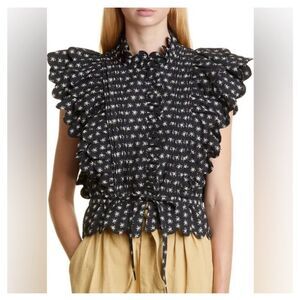 Sea New York Pascala Floral Print Ruffle Blouse, Size 4
